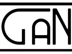 Black stylized 'GAN' lettering inside a rectangular black border on a white background.